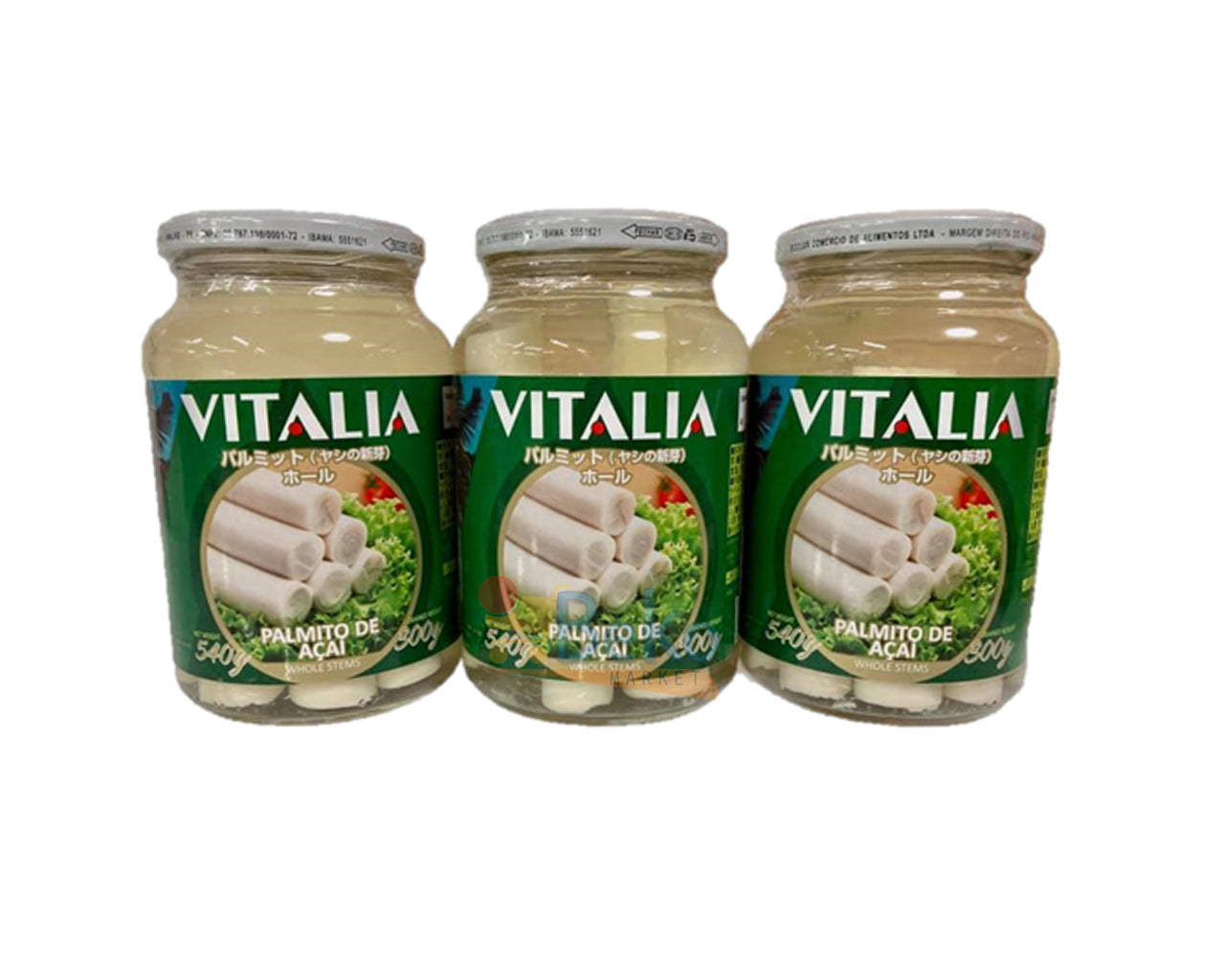 ★ EM FALTA ★ Palmito de Açaí VITALIA 540g 3 unidades ¥2,370