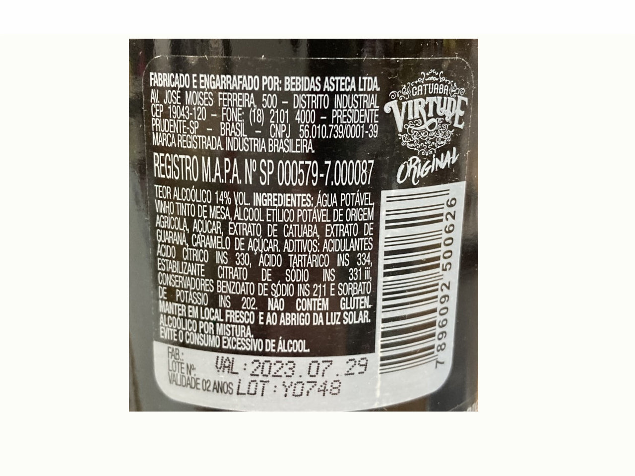 Catuaba Virtude 14% Álcool
