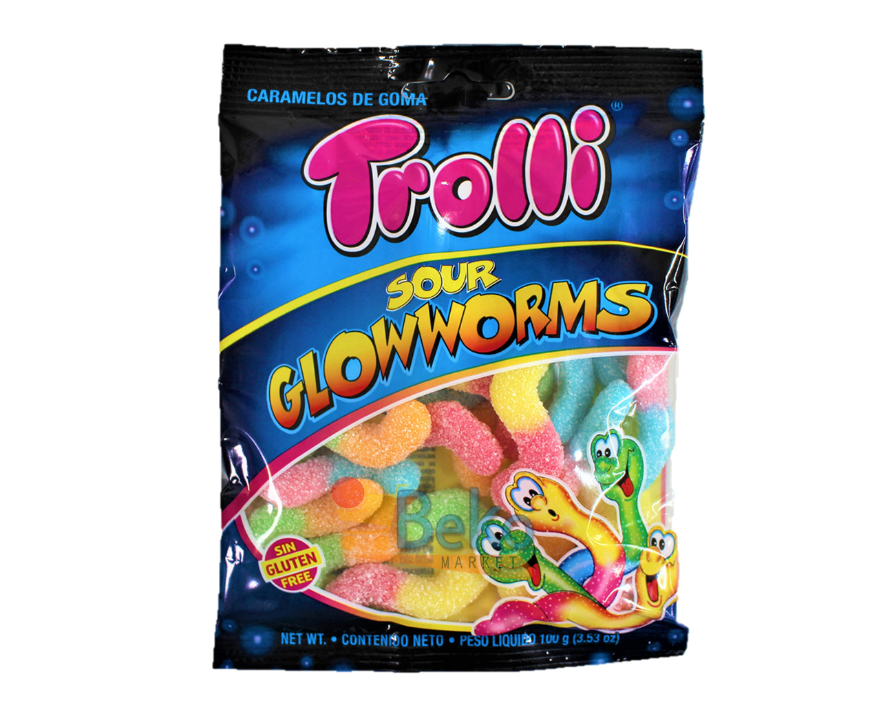 gum candies TROLLI SOUR GLOWWORMS 100g