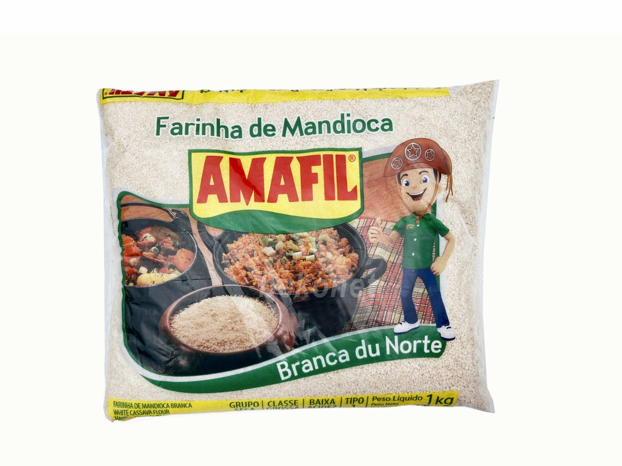★ EM FALTA ★ Farinha de Mandioca Branca Du Norte AMAFIL 1kg
