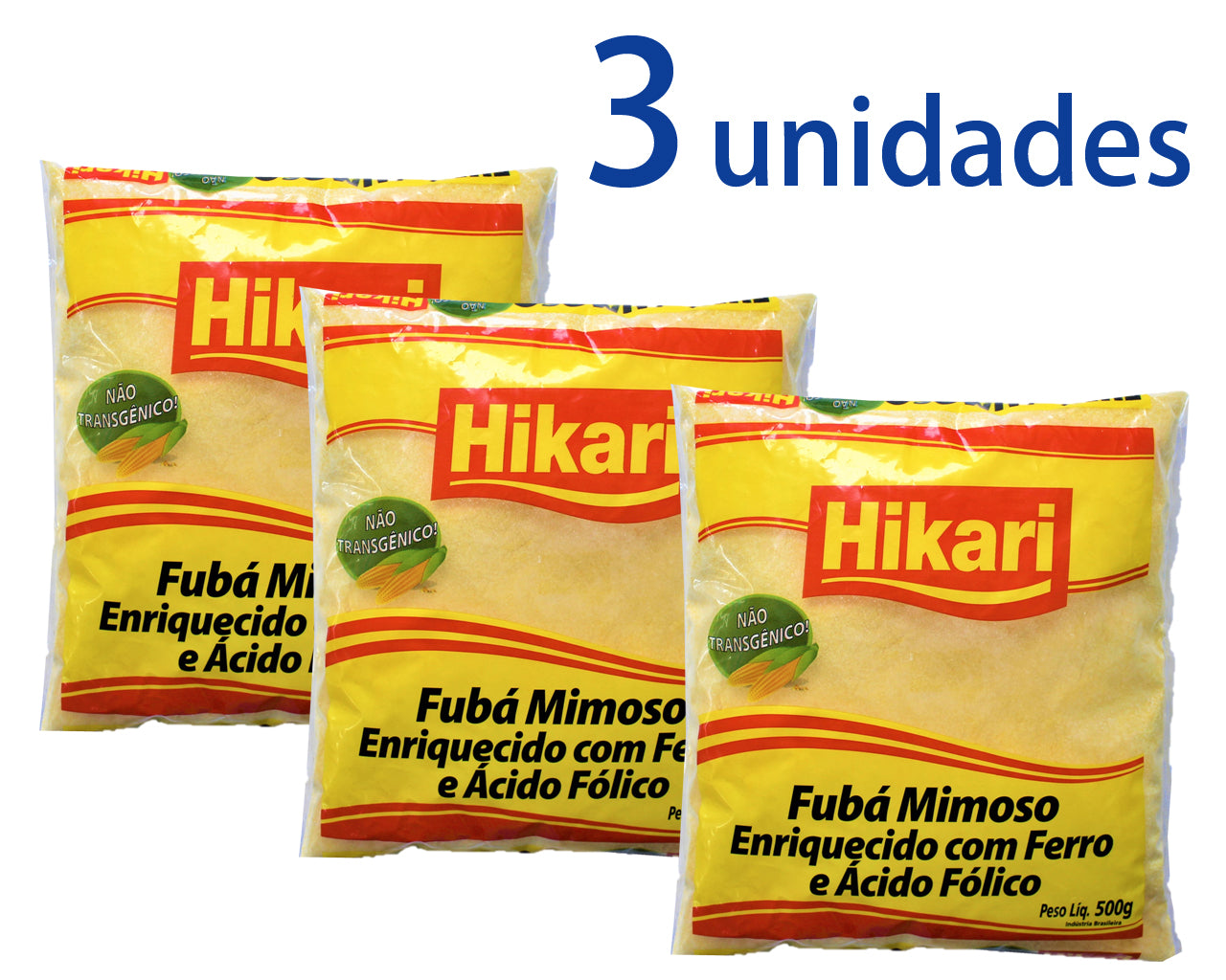 ★ EM FALTA ★ Fubá Mimoso HIKARI 500g 3 unidades